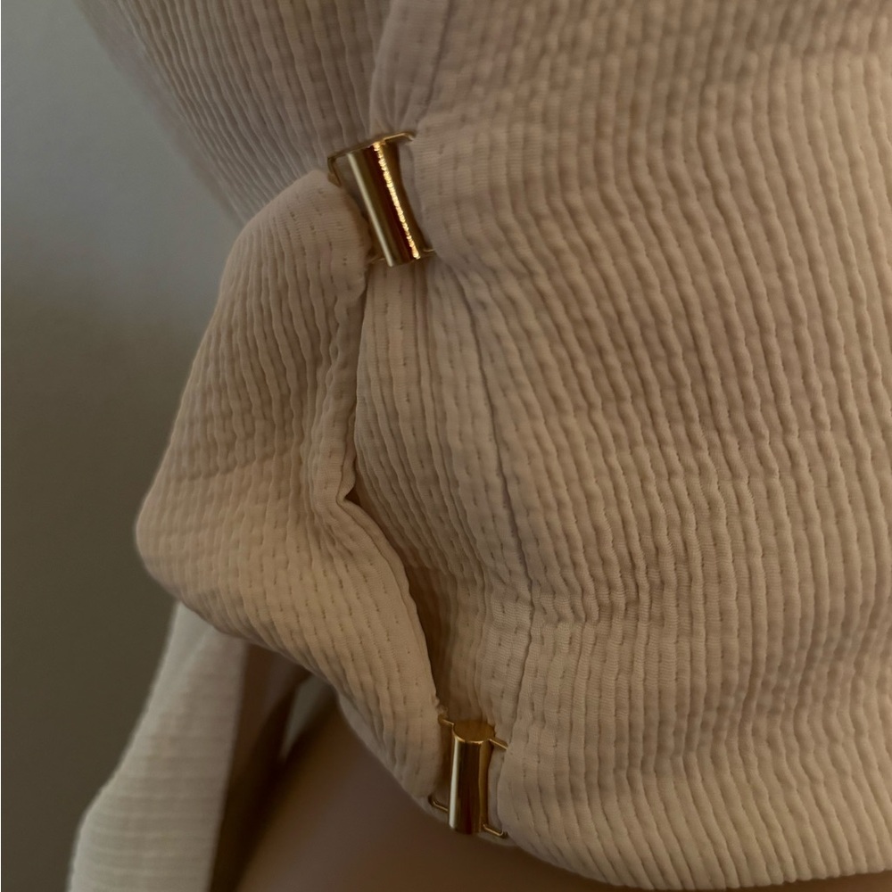 Tibi Cream Sleeveless Crop Top - Picture 4 of 8